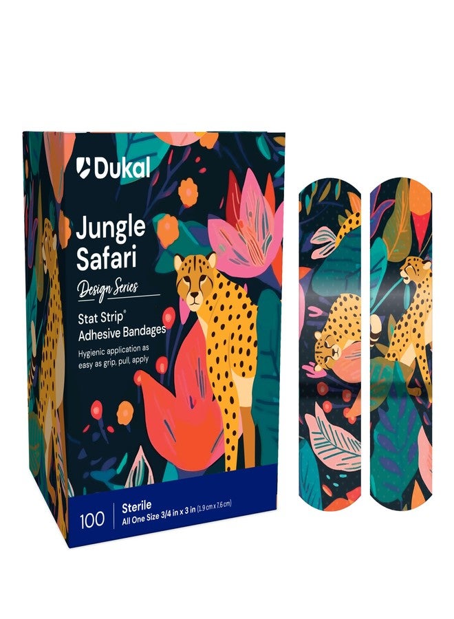 Dukal Safari Stat Strip® Adhesive Bandages 3/4" x 3" (Box of 100) - Image 2